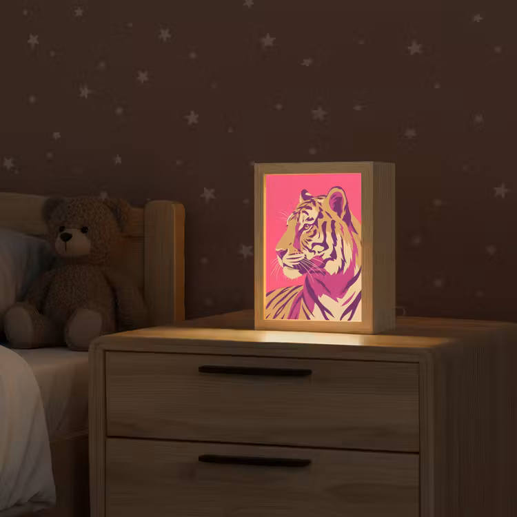 Tijger - Modern - Neon Light Box met kabel (Kinderlampje) klein -sfeer1_kind