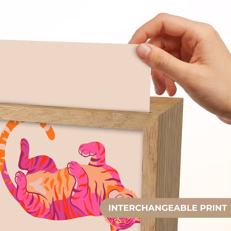 Tijger - Roze - Oranje Light Box met kabel (Kinderlampje) klein -USP_websiteprintEN