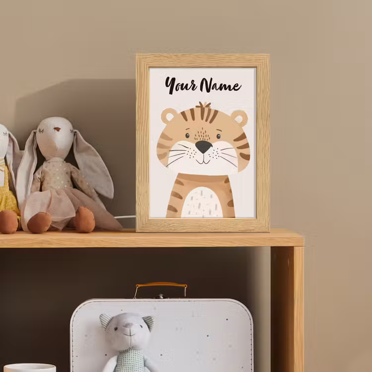 Tijger - Wilde dieren - Pastel Light Box met kabel (Kinderlampje) klein -sfeer2_kind
