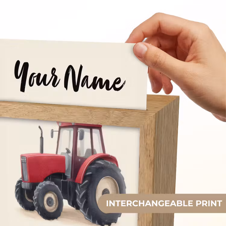 Tractor - Getekend - Rood Light Box met kabel (Kinderlampje) klein -USP_websiteprintEN