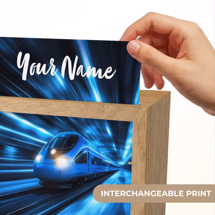 Trein - Blauw - Neon Light Box met kabel (Kinderlampje) klein -USP_websiteprintEN
