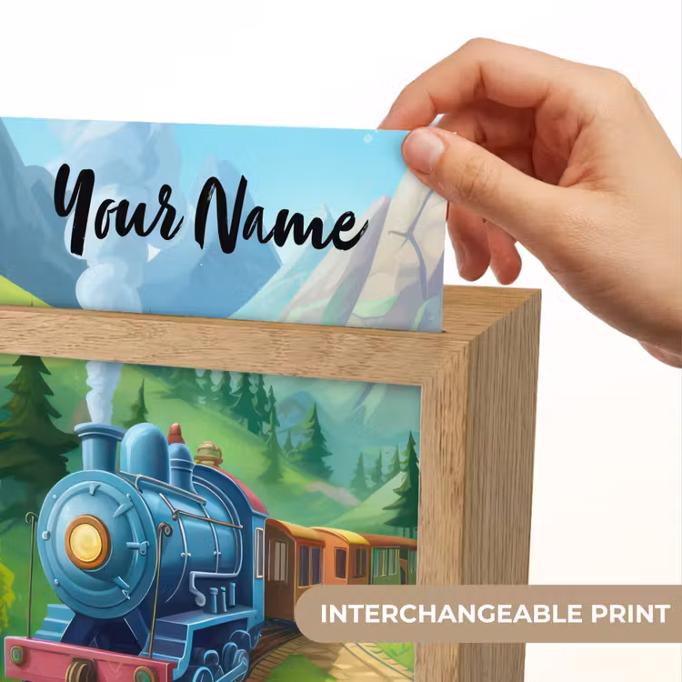 Trein - Bloemen - Kinderen - Natuur Light Box met kabel (Kinderlampje) klein -USP_websiteprintEN