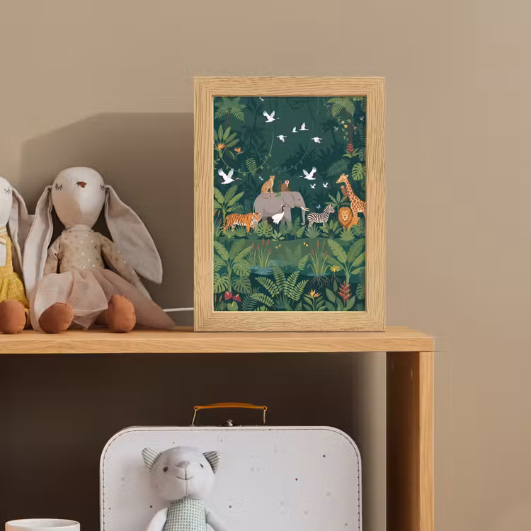 Tropisch - Jungle - Groen Light Box met kabel (Kinderlampje) klein -sfeer2_kind