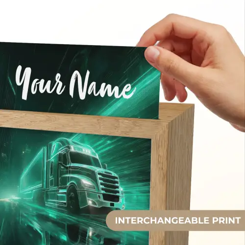 Vrachtwagen - Stad - Groen - Neon Light Box met kabel (Kinderlampje) klein -USP_websiteprintEN