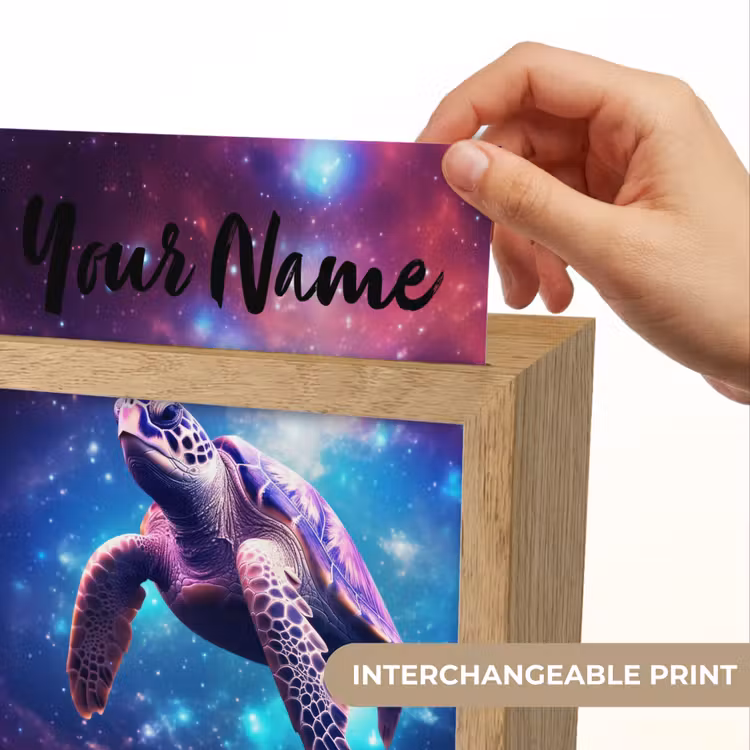 Schildpad - Dier - Galaxy - Ruimte Light Box met kabel (Kinderlampje) klein -USP_websiteprintEN