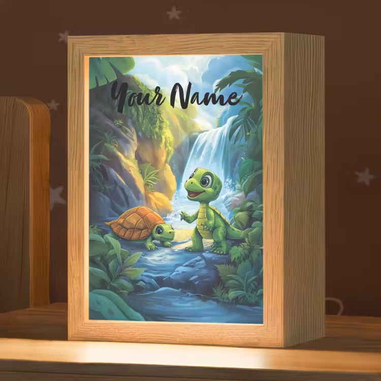 Schildpad - Dino - Jungle - Waterval Light Box met kabel (Kinderlampje) klein -zzz_3d_website