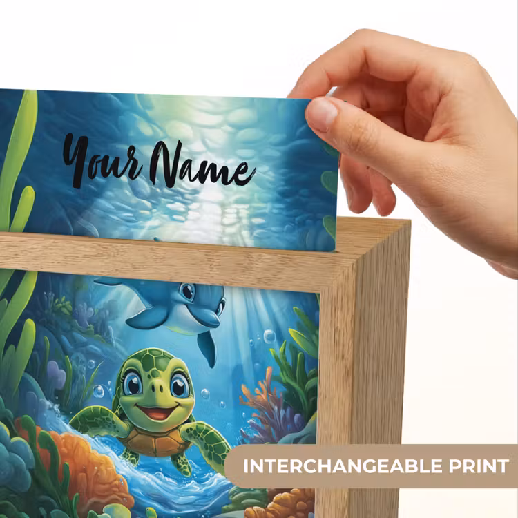 Schildpad - Dolfijn - Oceaan Light Box met kabel (Kinderlampje) klein -USP_websiteprintEN