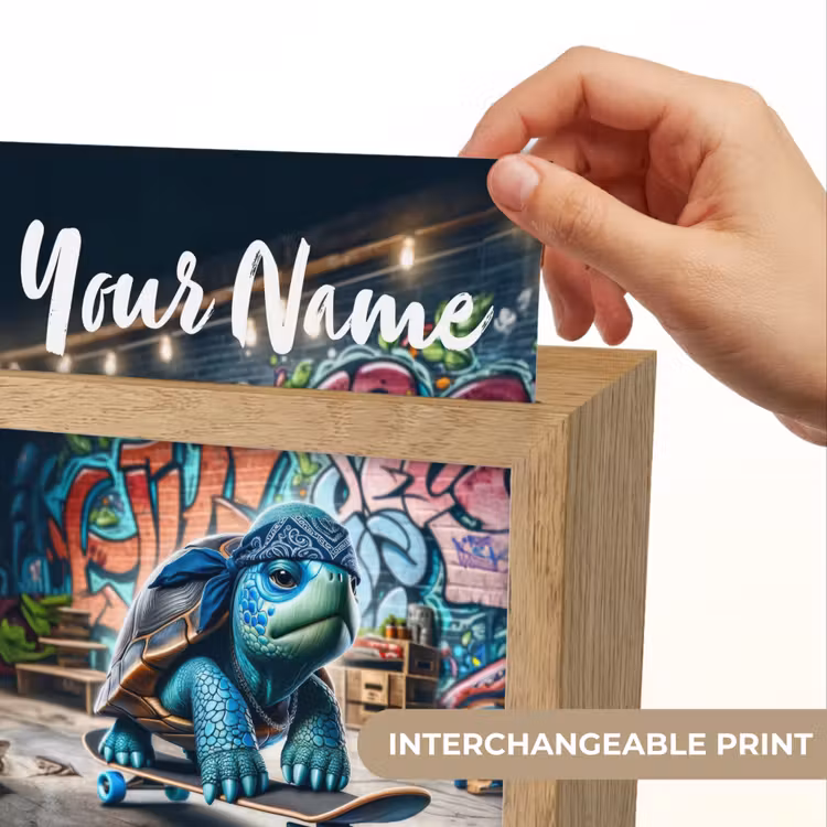 Schildpad - Graffiti - Skateboard - Jongens Light Box met kabel (Kinderlampje) klein -USP_websiteprintEN