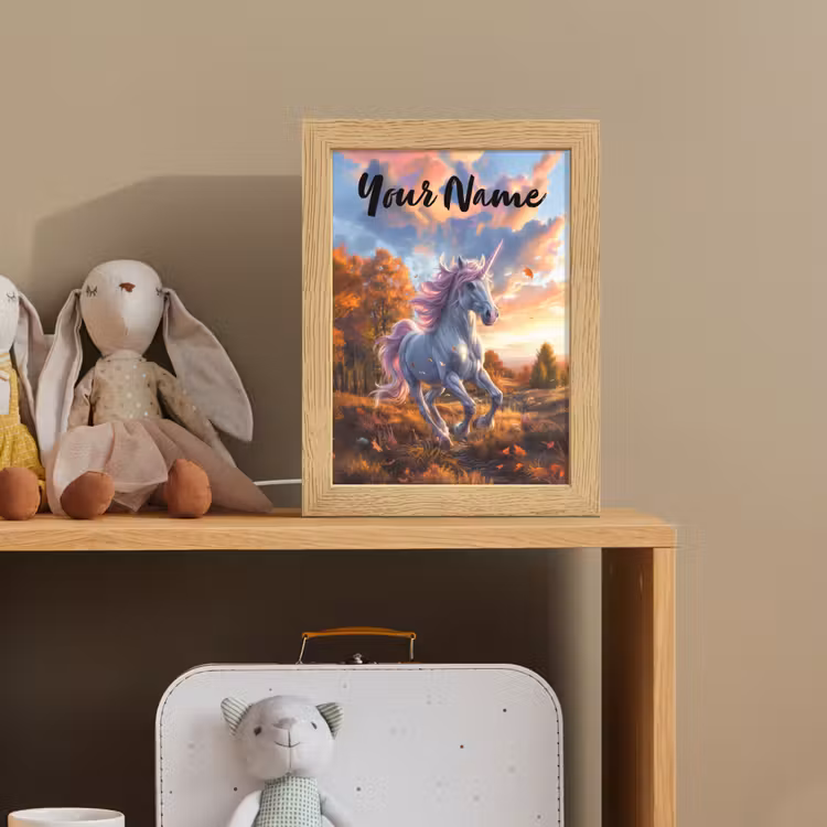 Eenhoorn - Sprookjes dier - Natuur - Meisjes Light Box met kabel (Kinderlampje) klein -sfeer2_kind
