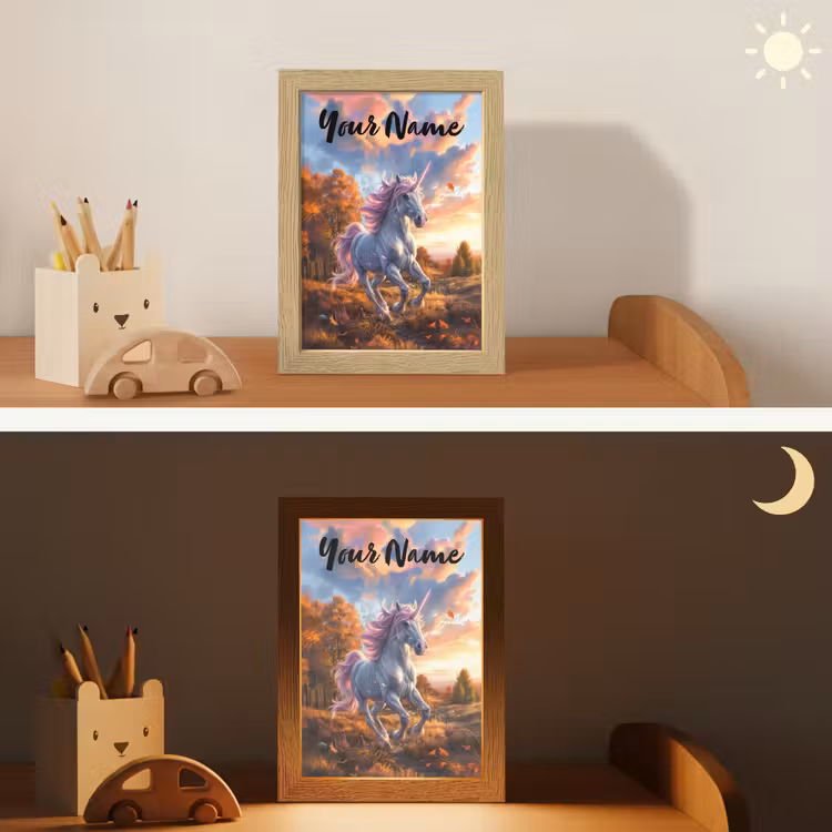 Eenhoorn - Sprookjes dier - Natuur - Meisjes Light Box met kabel (Kinderlampje) klein -sfeer3_kind