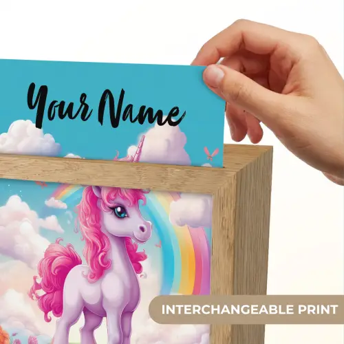 Unicorn - Meisjes - Bloemen - Regenboog - Eenhoorn Light Box met kabel (Kinderlampje) klein -USP_websiteprintEN