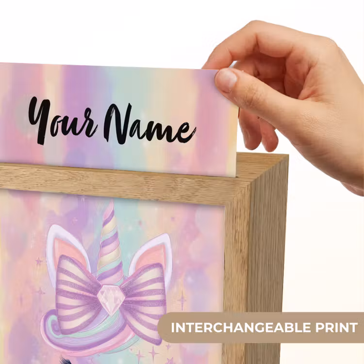 Eenhoorn - Pastel - Glitters - Regenboog Light Box met kabel (Kinderlampje) klein -USP_websiteprintEN