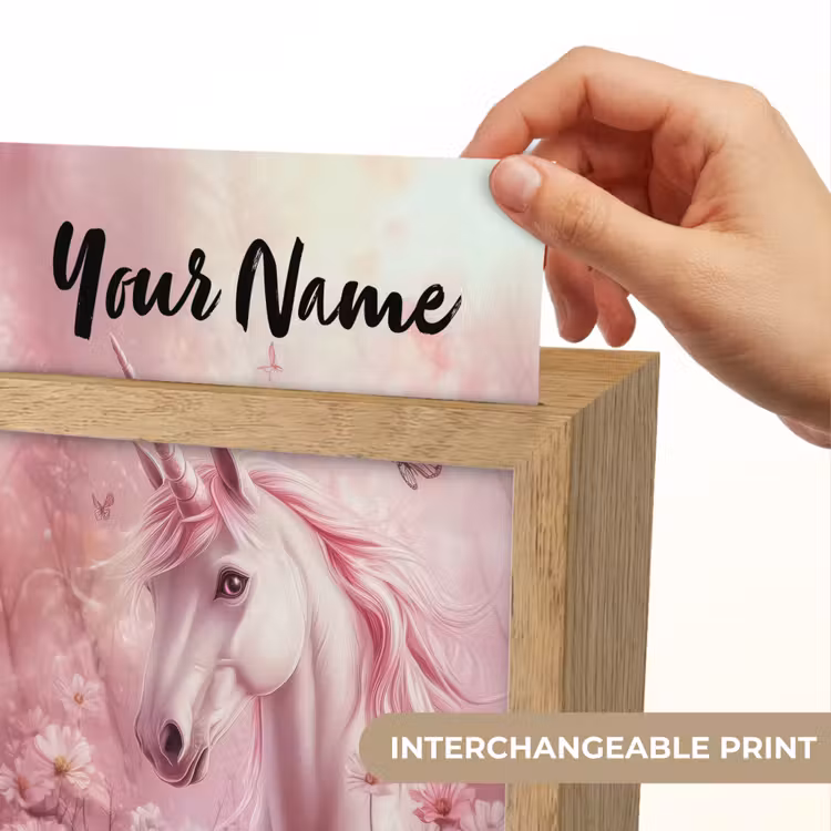 Eenhoorn - Roze - Vlinders - Bloemen Light Box met kabel (Kinderlampje) klein -USP_websiteprintEN