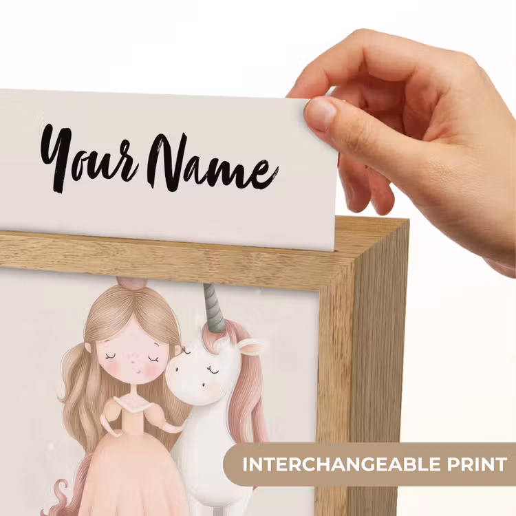 Eenhoorn - Prinses - Kroon - Jurk Light Box met kabel (Kinderlampje) klein -USP_websiteprintEN