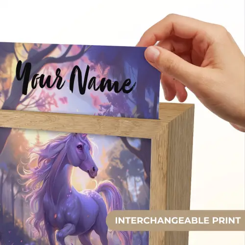 Eenhoorn - Paars - Sprookje - Fantasy dier Light Box met kabel (Kinderlampje) klein -USP_websiteprintEN