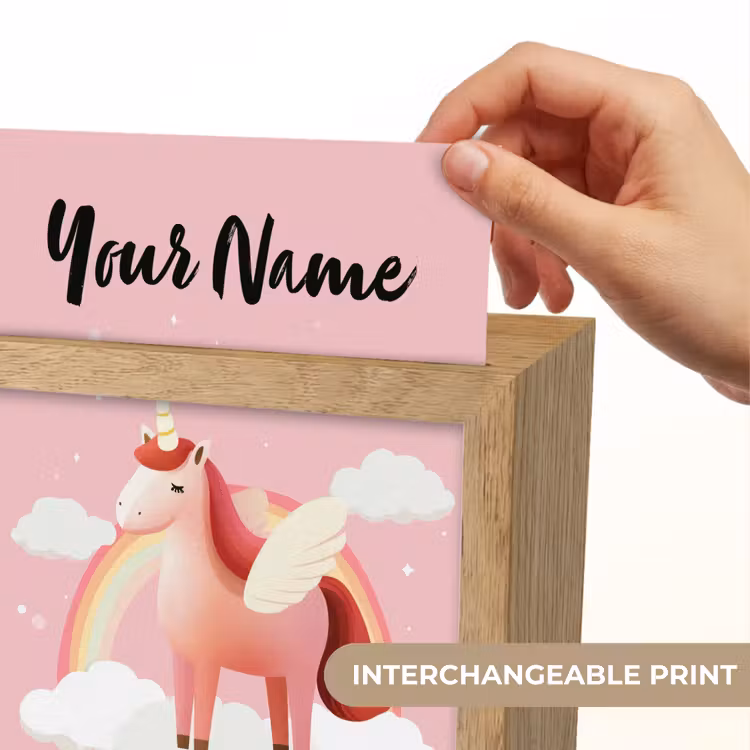 Eenhoorn - Vleugels - Roze - Regenboog Light Box met kabel (Kinderlampje) klein -USP_websiteprintEN