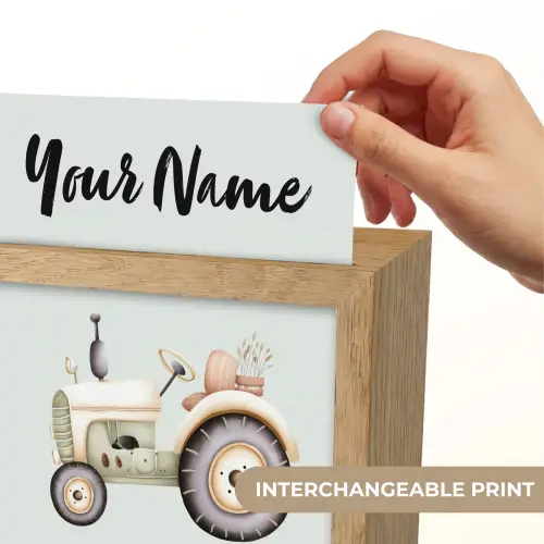 Vintage - Tractor - Pastel - Blauw Light Box met kabel (Kinderlampje) klein -USP_websiteprintEN