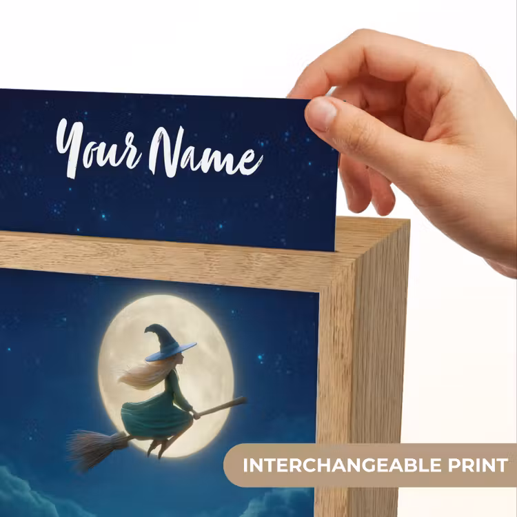 Heks - Volle maan - Sterrenhemel Light Box met kabel (Kinderlampje) klein -USP_websiteprintEN