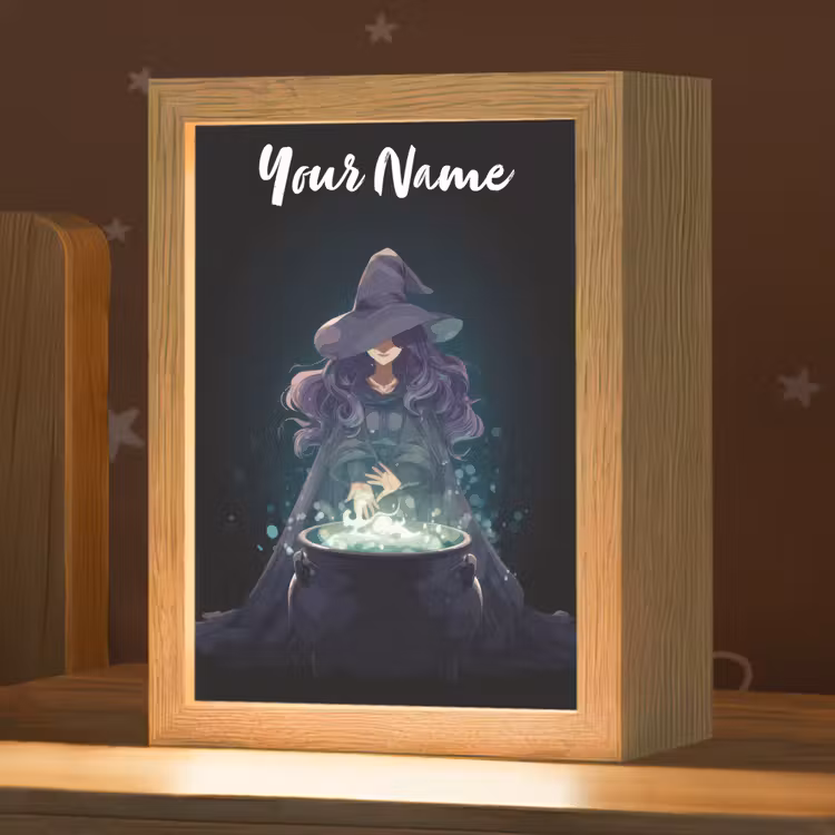 Heks - Magie - Heksenketel - Paars Light Box met kabel (Kinderlampje) klein -zzz_3d_website