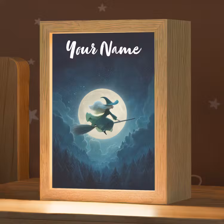 Heks - Maan - Bos - Magisch Light Box met kabel (Kinderlampje) klein -zzz_3d_website
