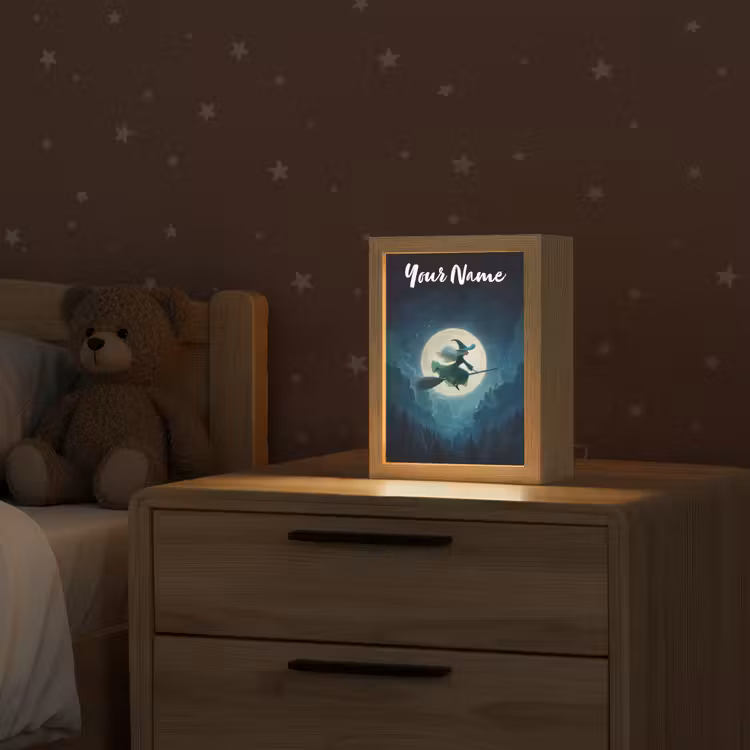 Heks - Maan - Bos - Magisch Light Box met kabel (Kinderlampje) klein -sfeer1_kind