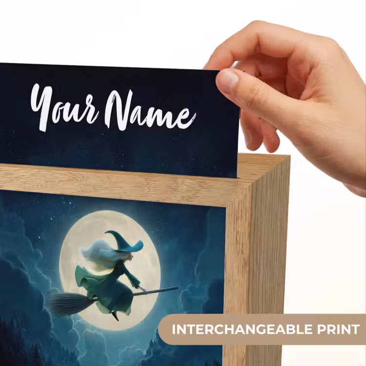 Heks - Maan - Bos - Magisch Light Box met kabel (Kinderlampje) klein -USP_websiteprintEN