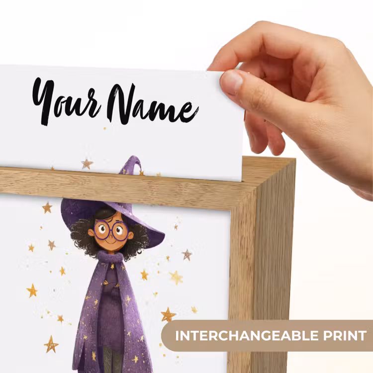 Heks - Paars - Sterren - Heksenhoed Light Box met kabel (Kinderlampje) klein -USP_websiteprintEN