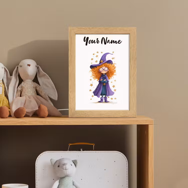 Toverheks - Sterren - Paars Light Box met kabel (Kinderlampje) klein -sfeer2_kind