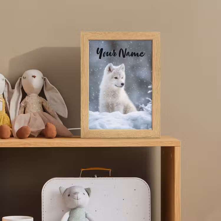 Wolf - Pup - Sneeuw Light Box met kabel (Kinderlampje) klein -sfeer2_kind
