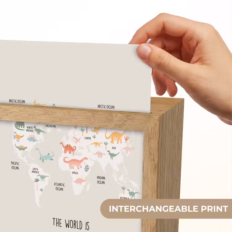 Wereldkaart - Dino - Kinderen - Dinosaurus Light Box met kabel (Kinderlampje) klein -USP_websiteprintEN