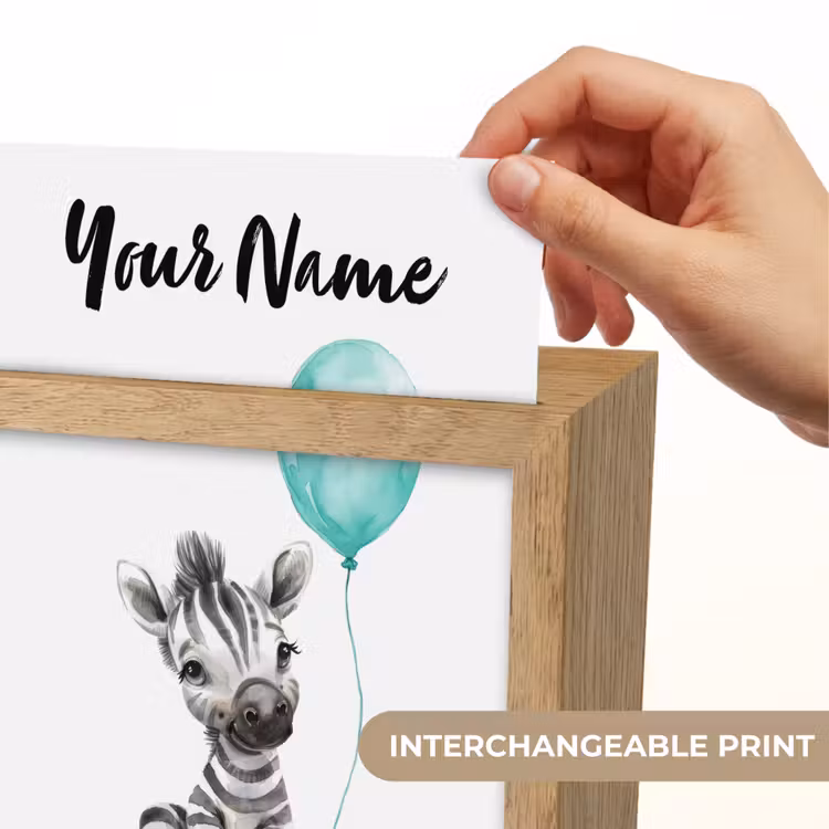 Zebra - Baby dier - Blauwe ballon Light Box met kabel (Kinderlampje) klein -USP_websiteprintEN