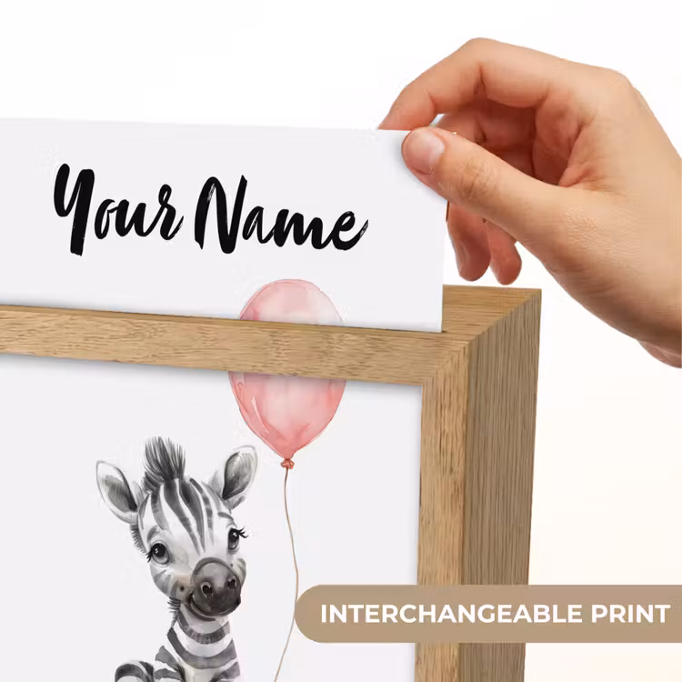 Zebra - Baby - Dieren - Roze ballon Light Box met kabel (Kinderlampje) klein -USP_websiteprintEN