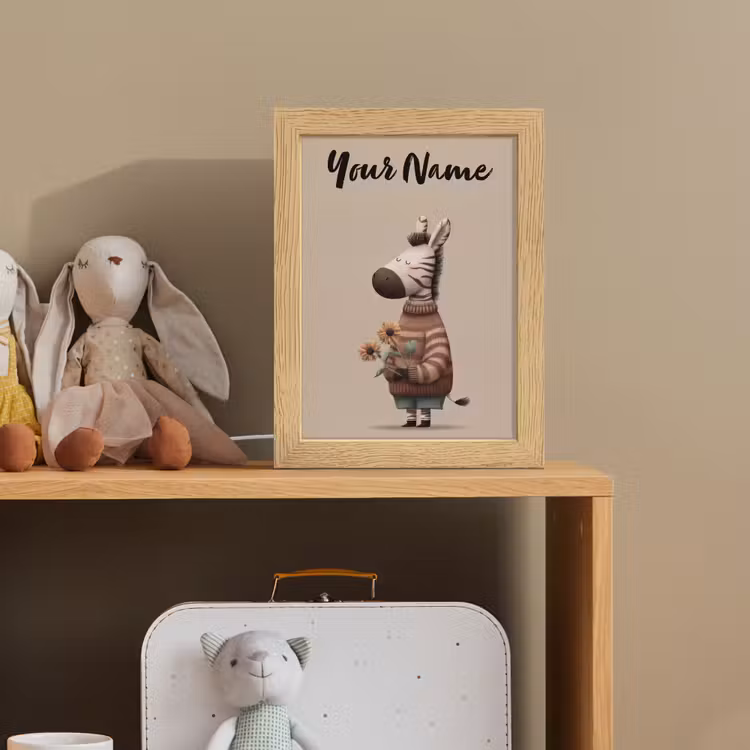 Zebra - Zonnebloemen - Warm Light Box met kabel (Kinderlampje) klein -sfeer2_kind