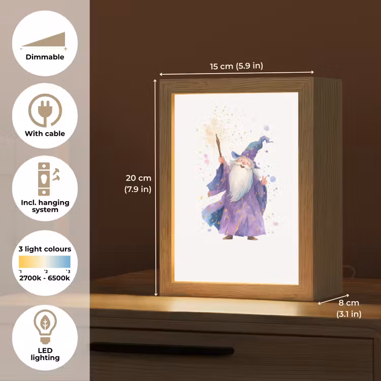 Tovenaar - Magie - Paars Light Box met kabel (Kinderlampje) klein -USP_EN