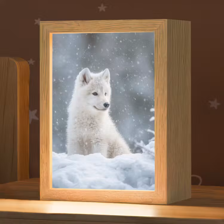 Wolf - Pup - Sneeuw Light Box met kabel klein -zzz_3d_website