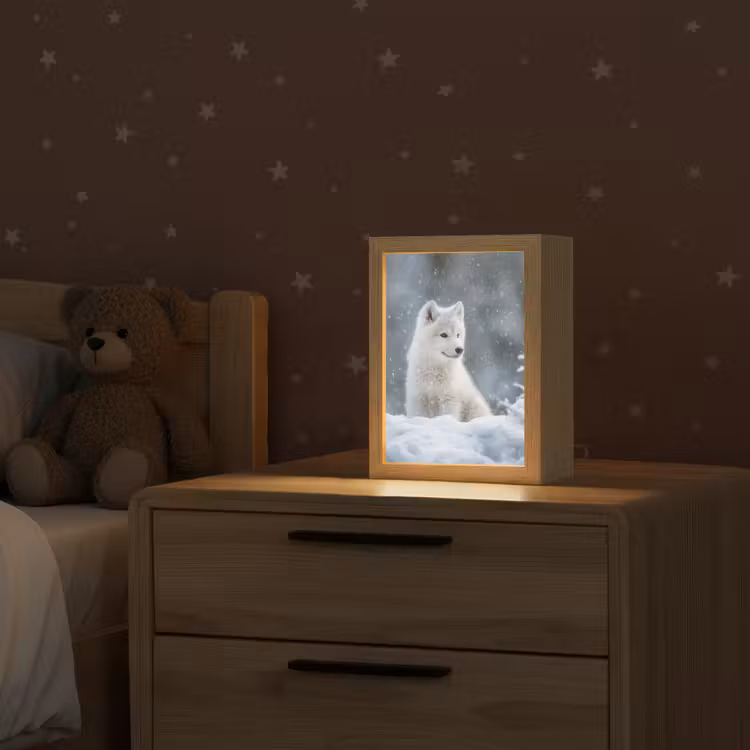 Wolf - Pup - Sneeuw Light Box met kabel klein -sfeer1_kind