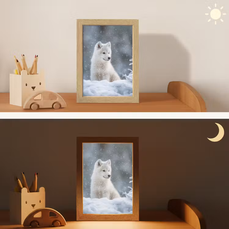 Wolf - Pup - Sneeuw Light Box met kabel klein -sfeer3_kind