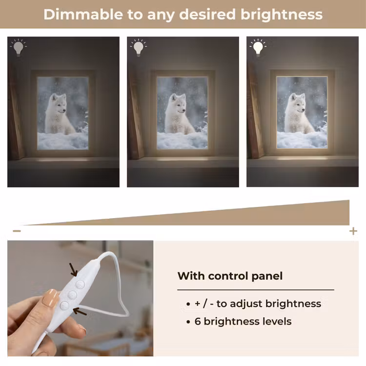 Wolf - Pup - Sneeuw Light Box met kabel (Kinderlampje) klein -USP_dimbaarEN