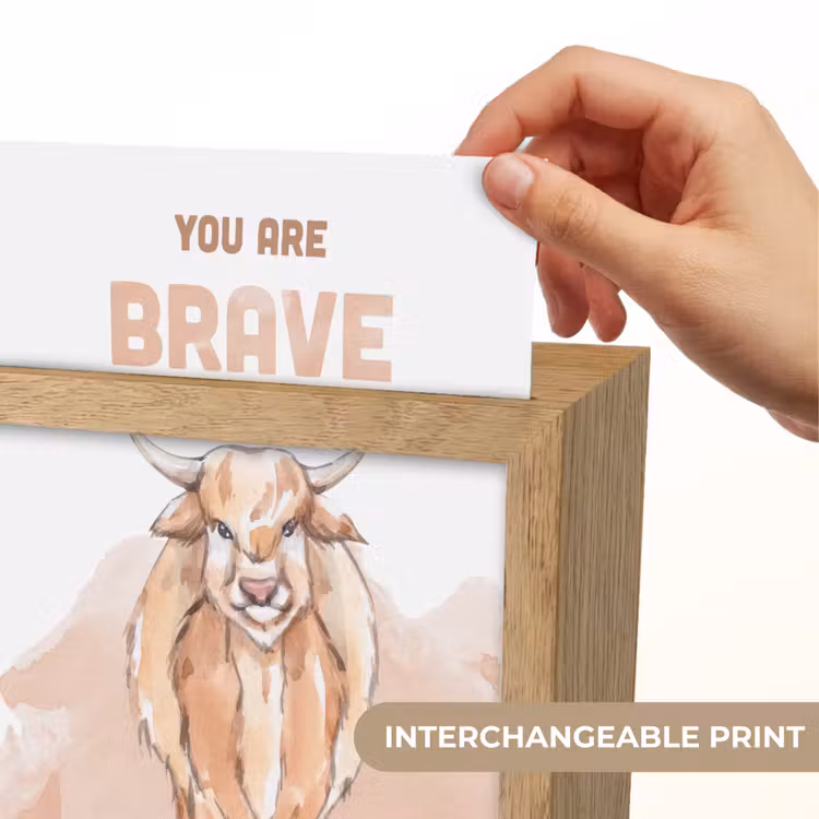 Yak - Oranje - Quote - 'You are brave' Light Box met kabel (Kinderlampje) klein -USP_websiteprintEN