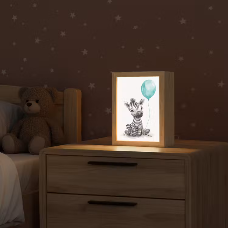 Zebra - Baby dier - Blauwe ballon Light Box met kabel klein -sfeer1_kind
