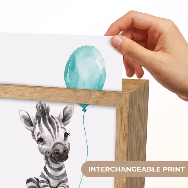 Zebra - Baby dier - Blauwe ballon Light Box met kabel (Kinderlampje) klein -USP_websiteprintEN
