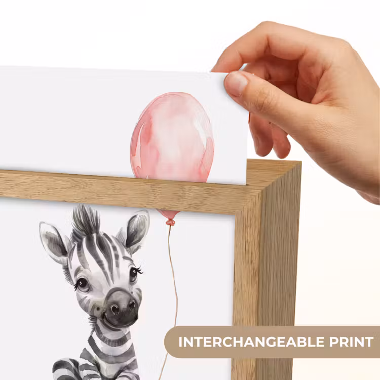 Zebra - Baby - Dieren - Roze ballon Light Box met kabel (Kinderlampje) klein -USP_websiteprintEN