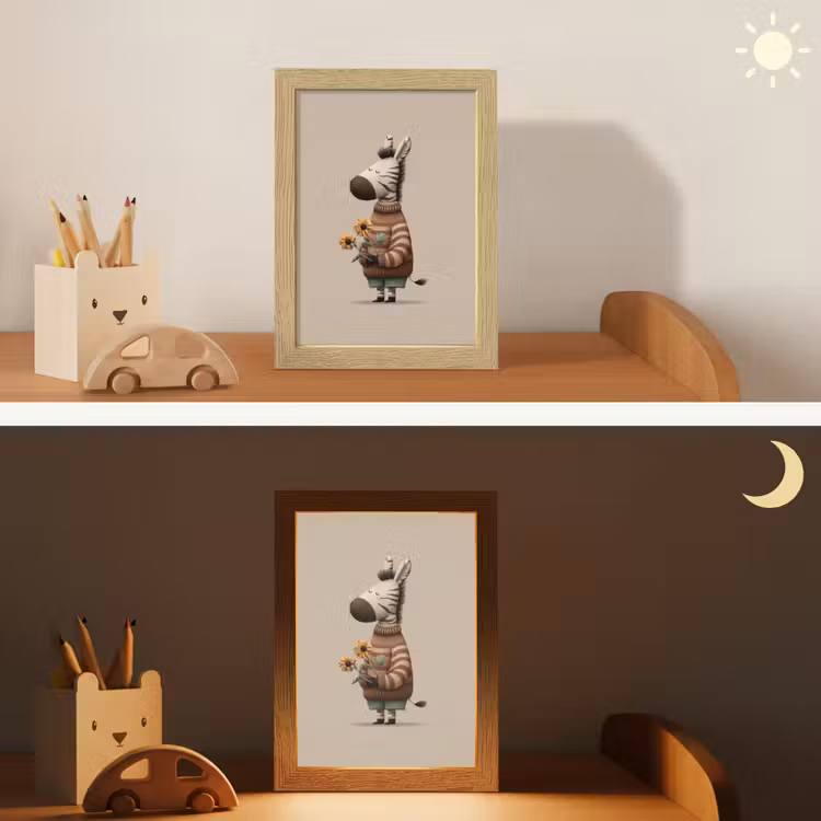 Zebra - Zonnebloemen - Warm Light Box met kabel klein -sfeer3_kind