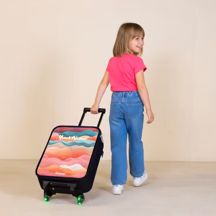 Abstracte golven Kinderkoffer - Zwart klein -sfeer1