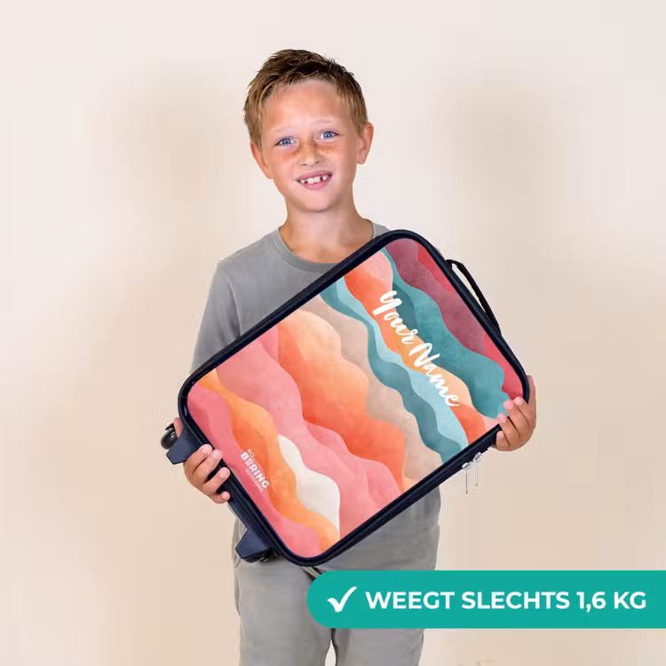 Abstracte golven Kinderkoffer - Zwart klein -sfeer4_NL