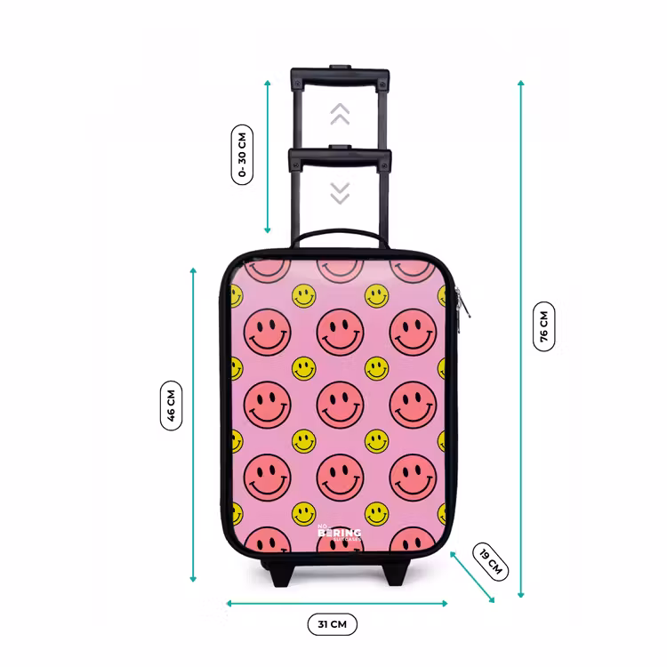 All smiles roze Kinderkoffer - Zwart klein -productfoto_formaten