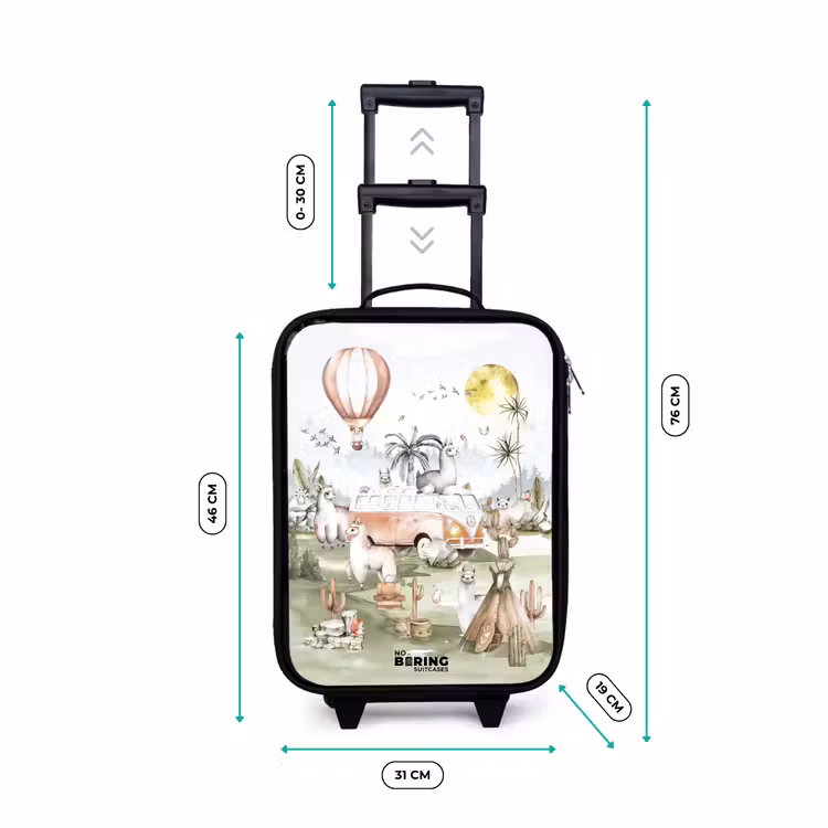 Alpaca avontuur Kinderkoffer - Zwart klein -productfoto_formaten