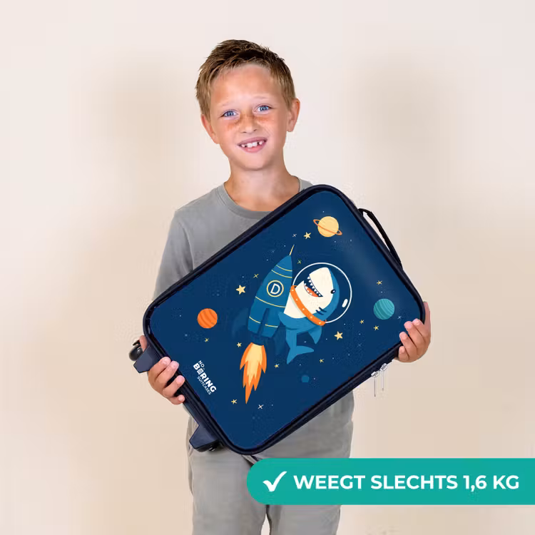 Dier - Ruimte - Planeet - Raket Kinderkoffer - Zwart klein -sfeer4_NL