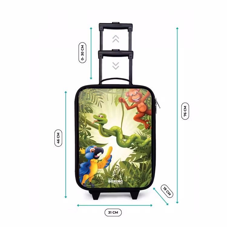 Dieren in de jungle Kinderkoffer - Zwart klein -productfoto_formaten
