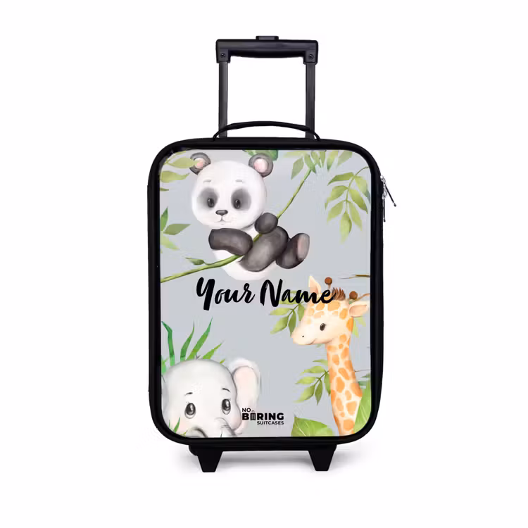 Diertjes in de jungle Kinderkoffer - Zwart klein -3d